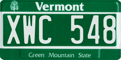VT license plate XWC548