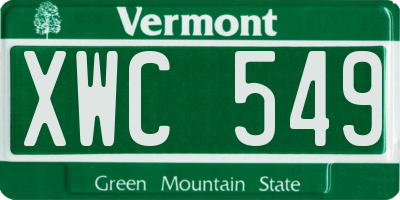 VT license plate XWC549
