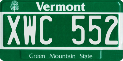 VT license plate XWC552