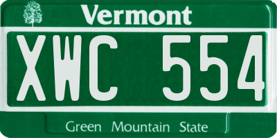 VT license plate XWC554