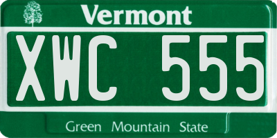 VT license plate XWC555