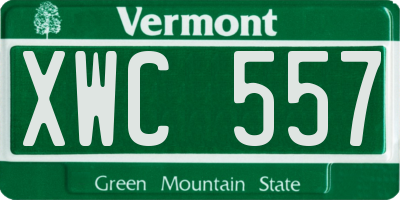 VT license plate XWC557