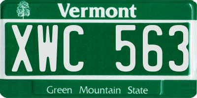 VT license plate XWC563