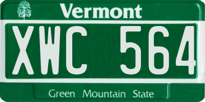 VT license plate XWC564
