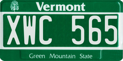 VT license plate XWC565