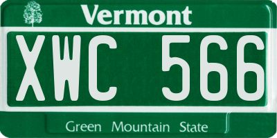 VT license plate XWC566