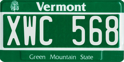 VT license plate XWC568