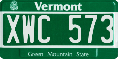 VT license plate XWC573