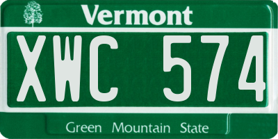 VT license plate XWC574