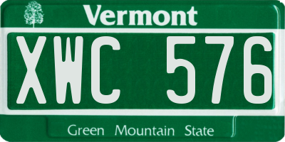 VT license plate XWC576