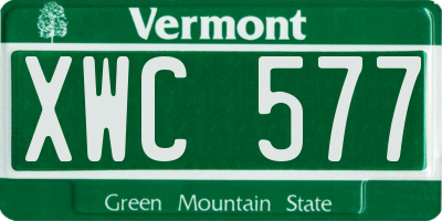 VT license plate XWC577