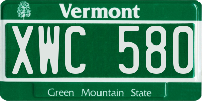 VT license plate XWC580