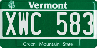 VT license plate XWC583