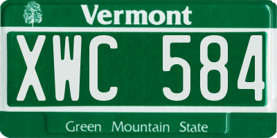 VT license plate XWC584