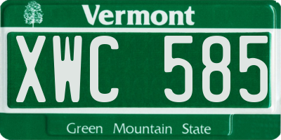 VT license plate XWC585