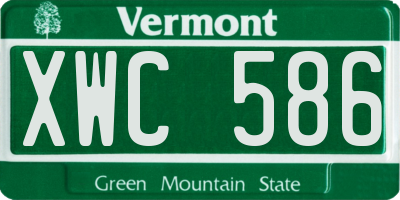 VT license plate XWC586