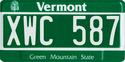 VT license plate XWC587