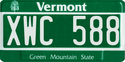 VT license plate XWC588