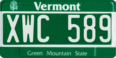 VT license plate XWC589