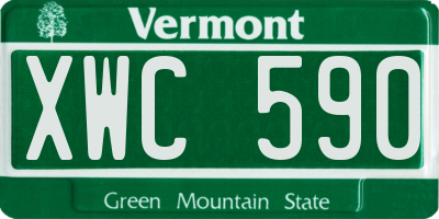 VT license plate XWC590