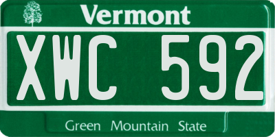VT license plate XWC592