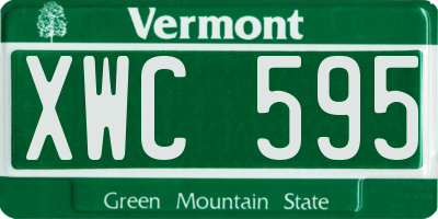 VT license plate XWC595