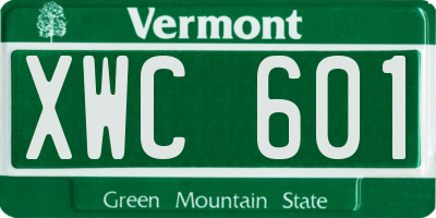 VT license plate XWC601