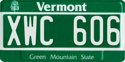 VT license plate XWC606