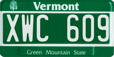 VT license plate XWC609