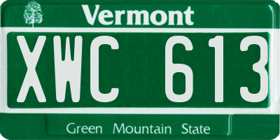 VT license plate XWC613