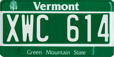 VT license plate XWC614