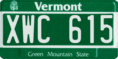 VT license plate XWC615
