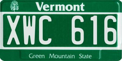 VT license plate XWC616