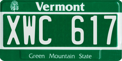 VT license plate XWC617