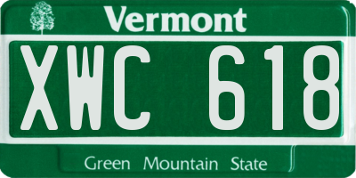 VT license plate XWC618