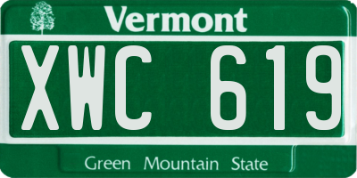 VT license plate XWC619