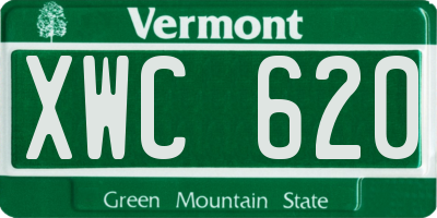 VT license plate XWC620