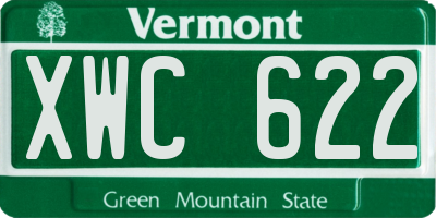 VT license plate XWC622