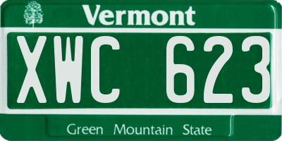 VT license plate XWC623