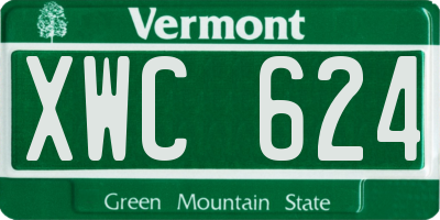 VT license plate XWC624