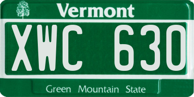 VT license plate XWC630