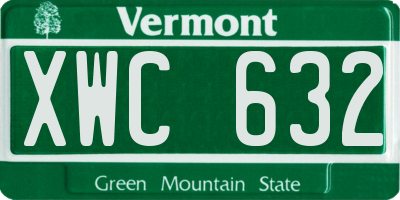 VT license plate XWC632