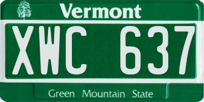 VT license plate XWC637
