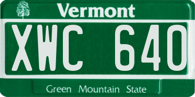 VT license plate XWC640
