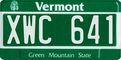 VT license plate XWC641