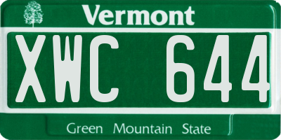 VT license plate XWC644