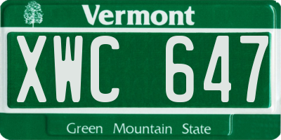 VT license plate XWC647