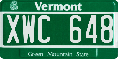VT license plate XWC648