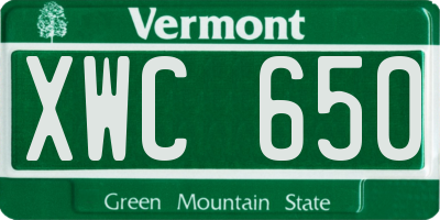 VT license plate XWC650