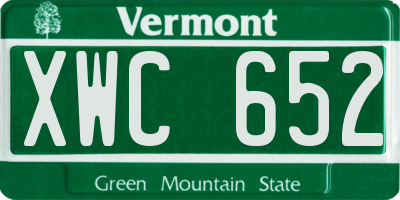VT license plate XWC652